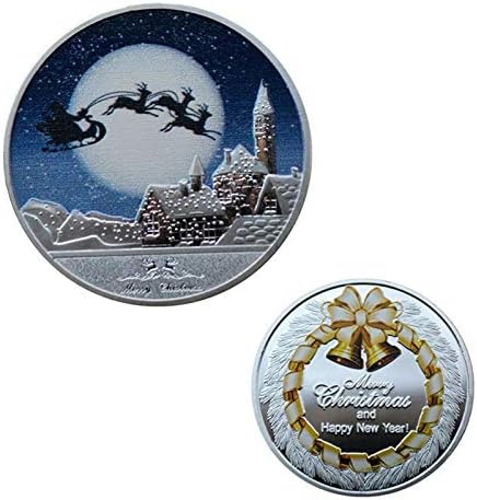 2021 Коледни Подаръци весела Коледа Снежен човек Елен Сребърни Монети Възпоменателни Монети Медал Колекционерски с Капсула За Монети