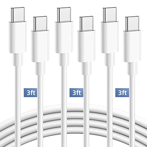 Jsygdq% [3/3 / 3 фута Високоскоростен USB кабел C-C USB капацитет от 60 Вата за Samsung Galaxy S21 S22, Note 20 Ultra 10, MacBook Air / Pro 13 и по-бял TPE