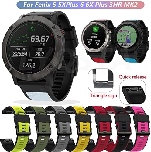 BEDCY 22-26 ММ Мек Силиконов Спортен Каишка За Fenix 6 6X Pro Каишка За часовник Quick Release За Garmin Fenix 5 5X Plus 3 HR D2 MK2 935 Гривна