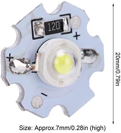 ViaGasaFamido 25 бр. Led чип, 0,5 W 5 В Източник на светлина Чип с алуминиева плоча, Высокомощный led Крушка за лампа Царевично светлина StageLight (Студена бяла светлина: 10000)