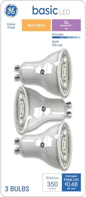 GE Basic 35-Ваттная led лампа с еквалайзер Mr16 Топло бяла на цвят, с регулируема яркост (3 броя) Инв 1222930 Модел 93104998