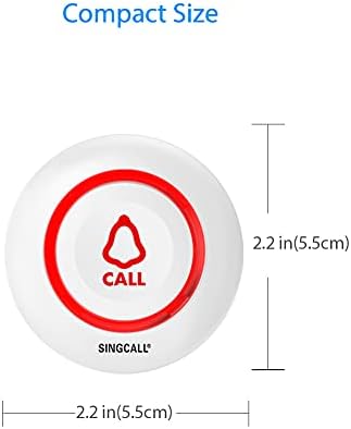 SINGCALL Безжична Аларма за Сиделки Интелигентна Система за Повикване на Сигнал за Повикване на медицински Сестри, Система за Подпомагане на Пациентите за Дома/Възрастни/Пациенти/Инвалиди Пейджър Внимание 1 Мобилен