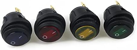 KQOO 1БР KCD1 Кръгла водоустойчив Вкл-Изкл 3Pin лампата през Цялата кулисный премина 10 (6) 250VAC 125 В Плоска лента лампа LED (Цвят: червен, размер: 220)
