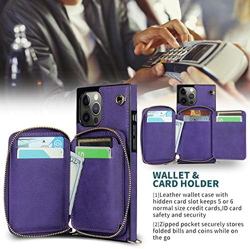 Чанта-портфейл по рамото за iPhone 12 Pro Max, една Чанта-портфейл за телефон с държач за карти, Поставка, Магнитна Закопчалка, в Чантата си за телефон с цип, Лента