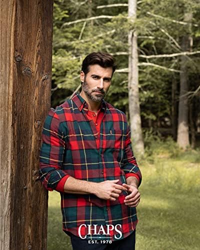 Мъжка риза с копчета Chaps - Мъжки риза с яка и дълъг ръкав: устойчиви към бръчки, екологично (S-XXL)