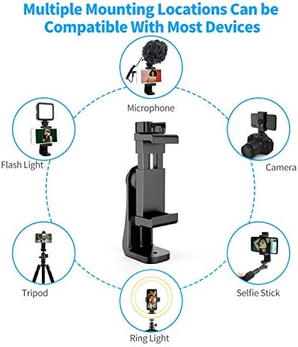 Owine Универсален двоен адаптер за прикрепване на статив за мобилен телефон, скоба за смартфон от Премиум-клас, е съвместим с iPhone, Samsung Galaxy Note, Lg и всички смартфони.Се свързва с штативу, Моноподу, Селфи-стик