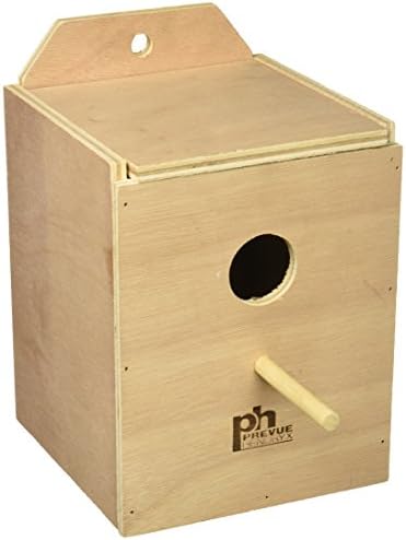Prevue Pet Products BPV1102 Дървена Кутия за Гнездене с Вътрешната Стена за Птици, Неразлучник