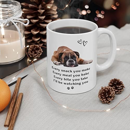 Подаръци за кучета HoaLuong Boxer за жени и мъже - Забавна Чаша за кучета-Боксьори за Любителите и Собствениците на кучета - Кафеена Чаша За кучета-на Боксьори, Керамична Чаша 11 грама - Коледа, рожден Ден, Забавен