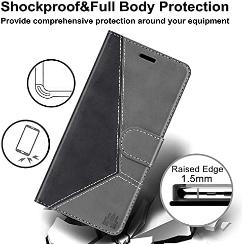 Caislean е Съвместим с калъф-чанта iPhone 12 Mini (5,4 2020) от изкуствена кожа с панти капак [заключване на RFID], притежатели на карти [Мека обвивка от TPU] [Функция на каботажните], Магнитен калъф за защита на цялото