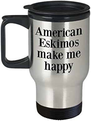 Эскимосская Пътна Чаша - Термоизолированная Идея за Подарък За американските Ескимо Куче От Неръждаема Стомана Make Me Happy Coffee Mug