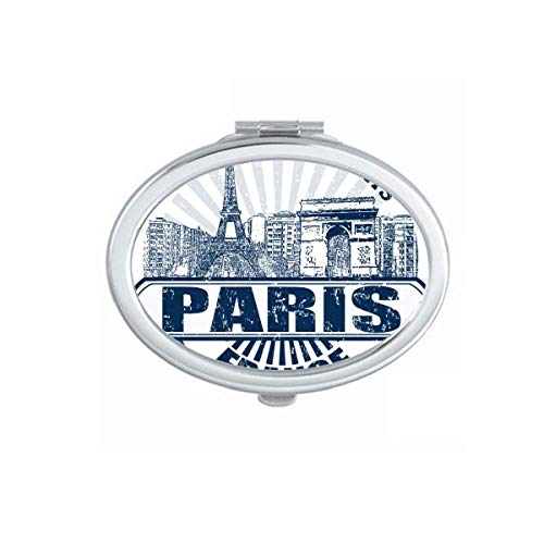 Париж Франция Флаг Айфеловата Кула Архитектура Огледало Портативен Сгъваем Ръчен Грим Двойни Странични Очила