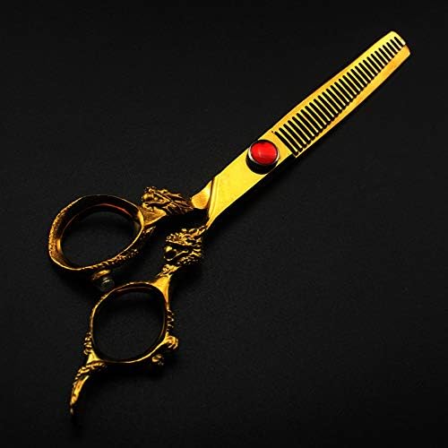 Ножица за подстригване на коса, 6-инчов японската стомана със златна дръжка дракон фризьорски ножици за подстригване на коса фризьорски ножици за подстригване на коса фризьорски ножици (Цвят: Изтъняване)