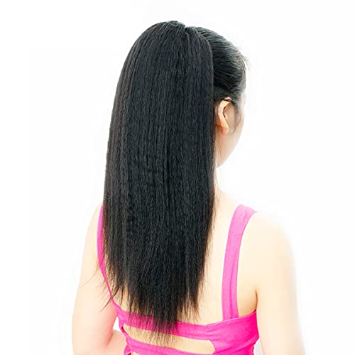 Естествени Черна Къдрава прави коси, събрани на опашка, за изграждане, за чернокожи жени, Афро-Буйни Стяга за съвсем малък, за удължаване на косата във формата на cauda equina (14 инча, 100 г, къдрав директен опашка)