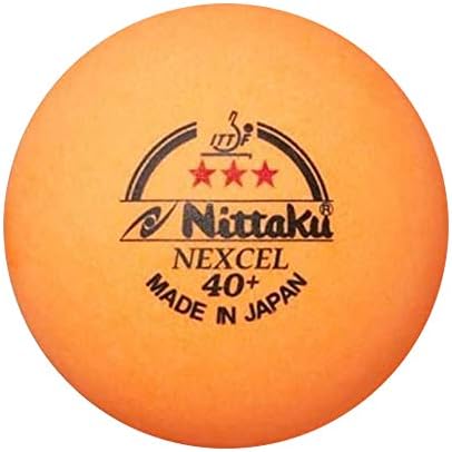 NITTAKU 12 Топки NEXCEL (произведено в Япония), Нов Материал (нецеллулоид), на Топката за тенис на маса 3 Звезди + Безплатна лентата За защита на ръбовете на ракета