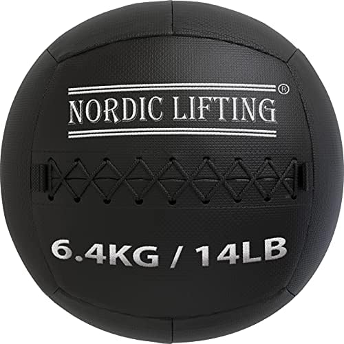 Тайна за китките Nordic Lifting Super Heavy Duty - Черно и Сиво Комплект с Монтиране на Топка с тегло 14 кг