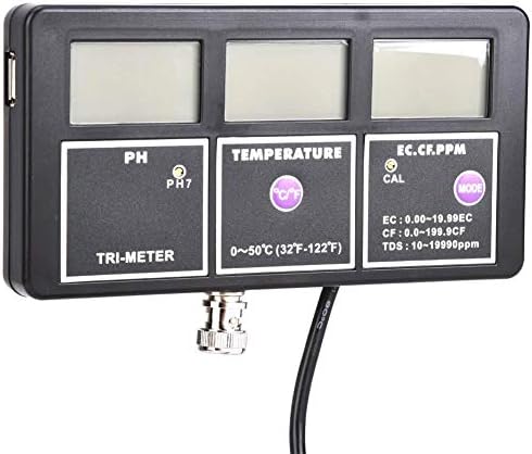 Тестер за контрол на качеството на водата ciciglow, 5-в-1 ЕО PH CF Измерване на температурата TDS Тестер с подсветка на Дисплея за Аквариум/Басейна/Аквариум за риби /Водна лаборатория (110 В САЩ)