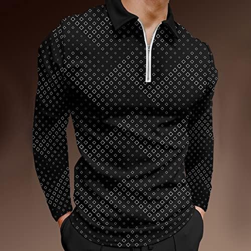 Мъжки Обикновена Тениска С Ревера, Удобна Мода Ежедневни Тениска, Блуза, Темпераментни Свободни Ризи С Дълъг Ръкав, Потници