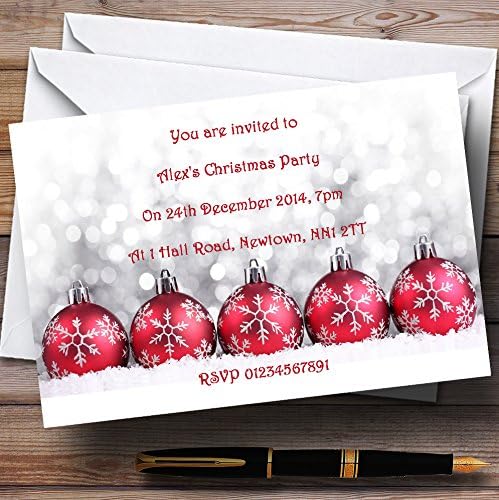 Пощенска картичка с Червени Украшения Zoo Персонални Покани за Коледа/Нова година / Празнично парти