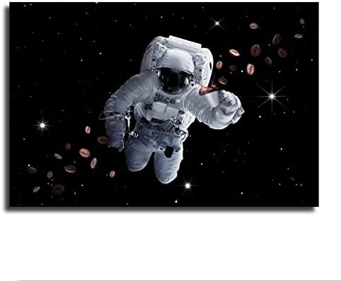 Пародийный Астронавт, Пие кафе в космоса, Плакати и Щампи, Стенни Художествени Картини за Всекидневната, Интериор на Спални, Пещера, Велик Човек и декор бара (12 × 18 см в рамка)