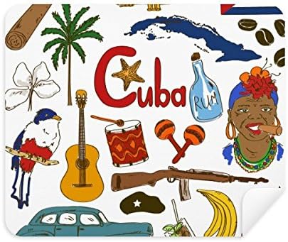 Куба Пейзаж Животни Националния Флаг Плат За Почистване на Екрана за Пречистване на 2 елемента Замшевой Тъкан