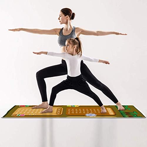 Siebzeh Times Tables Дебела подложка за йога премиум-клас, в екологично Чист Гумена подложка за здраве и фитнес, Нескользящий Мат за всички видове упражнения, йога и пилатес (72 x 24x 6 мм)