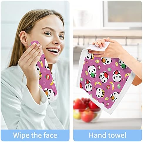 Kigai 6 Опаковки Мочалок Kawaii Panda – Меки Кърпи За лице, За фитнес, Хотелски и спа качество, Кърпи за Многократна употреба отпечатъци От Чист Памук