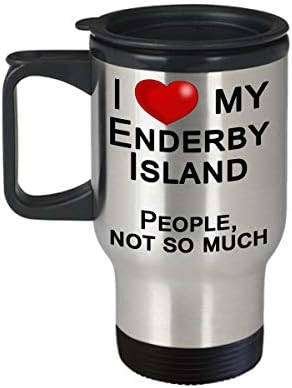 Чаша за пътуване Enderby Island Rabbit, Подарък за Фен на Зайци - обичам Зайци, а не на хората