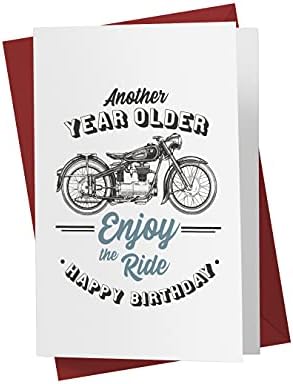 Мотоциклетът Картичка за рожден Ден за мъже И Жени, Голяма, 5,5 х 8,5 Мотоциклетът Картичка честит Рожден Ден на Татко, Майка, Брат, Сестра, Приятел, Чичовци, Дядовци с Плик, за Да се Насладят на пътуването