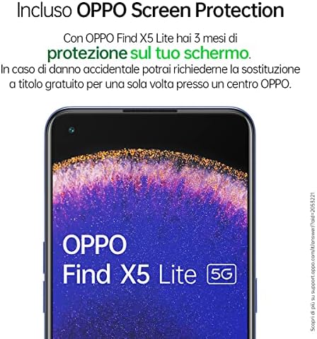 OPPO Find X5 Lite с две SIM-карти, 256 GB ROM + 8 GB RAM (само GSM | Без CDMA), Фабрично отключени смартфон 5G, Глобален модел на ЕС / Великобритания CPH2371 - Международна версия (син)