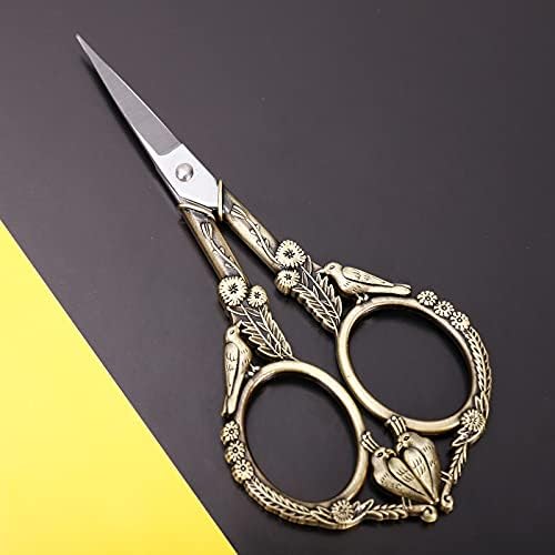 Много точни ножици за бродиране HITOPTY – Реколта Класически ножици с директен заострением 4,6 инча, остри Ножици за дребни детайли от Неръждаема стомана за бродерия, Шиене, декупажа, прежда, плат – с калъф