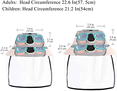 Възрастен Защитна Шапка със Защитна Маска за Лице, Рибарска Шапка Срещу Слънце, Мультяшная Бирария Пшеница