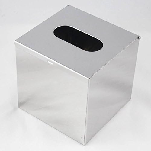 CONBEE Куб От Неръждаема Стомана Държач За Кърпички в Кутия Устойчивост на Корозия Домашен Офис Декор Сребро Размер на 130 × 130 × 130мм