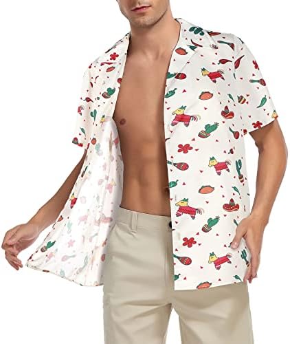 Хавайска Риза с Къс Ръкав и принтом Zando за Мъже, Цвете Риза с Копчета, Обичайна Ежедневна Риза Алоха, Плажни Ризи