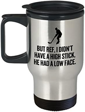 Забавен Хокей на Пътна чаша - Идея за подарък Хоккеисту - Висока Стика с Ниски лице - Подарък за Фен на хокей