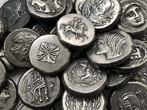 Гръцките Монети, Месинг Със Сребърно Покритие Старинни Занаяти Чуждестранни Възпоменателни Монети Неправилен Размер Тип 75
