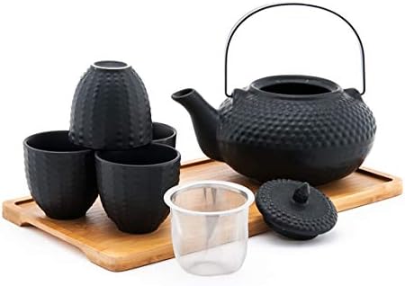 Честит Sales HSTS-ARCBK4, Чай с кана обем 26 грама, Четири Чаши и Бамбуковым Тавата, Черен