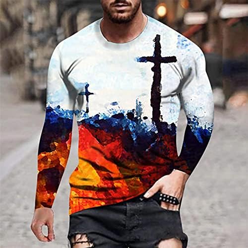 UBST Мъжки ризи с дълъг ръкав Soldier, Пролетни улични Тениски Faith Jesus Cross с принтом Лъв, лека атлетика тениски с мышечным яка