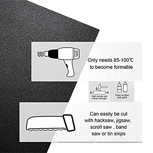 ABS-черен Пластмасов лист 1/8 x 24 x 24 Канава на Вакуумно формоване с 1 ръка (опаковка от 4 броя)