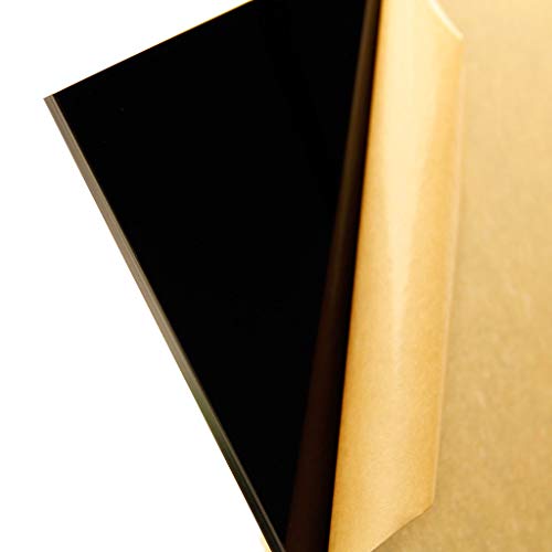 AniDesign Черен лист с акрилно стъкло е 3 мм Брой 1 панел за DIY занаятите window glass живопис рамки Лицеви щитове Означения Дисплей Детски проекти и т.н. (3 мм 15x15 см, черен)