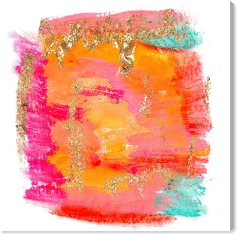Компания Oliver Gal Artist Co. Абстрактни Стенни Отпечатъци върху платно Жител на Ню Йорк пролет За домашен интериор, 12 x 12, Оранжев, Розов