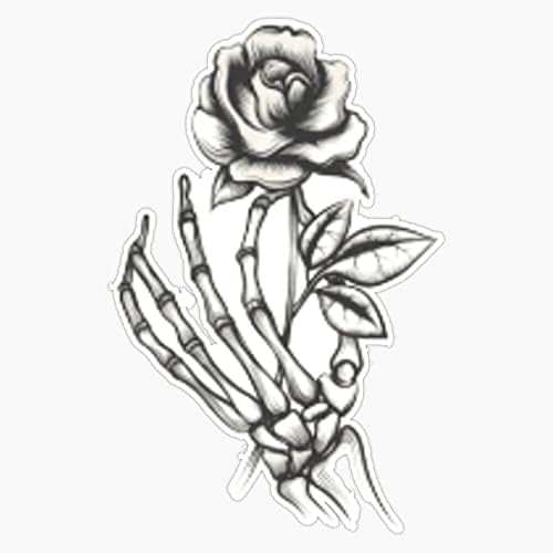 Ръката на скелета, держащая Стикер с роза, Стикер на Бронята, Vinyl Стикер 5