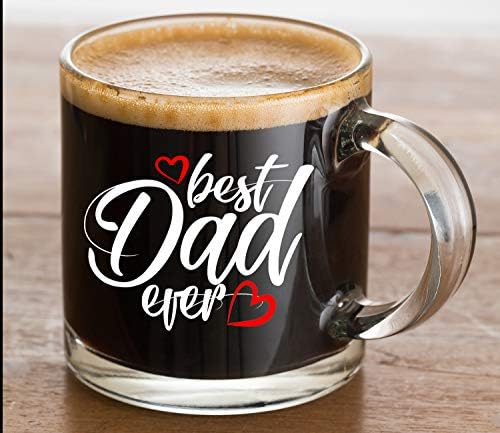 Най-добрият татко на света - Кафеена чаша е от прозрачно стъкло 13 грама - Забавен подарък За бащите Подарък за Деня на бащата е най-Добрият татко За Подарък за рождения Ден на Новия татко Кафеена Чаша Чаша Чай - От