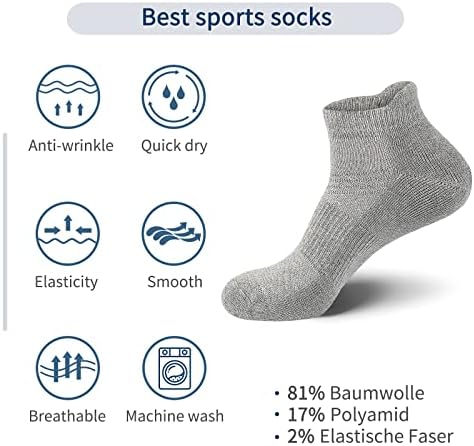 Мъжки и дамски чорапи Cadocado на една четвърт от глезена, Спортни чорапи на памучна подплата, чорапи за екипажа на една четвърт от глезена