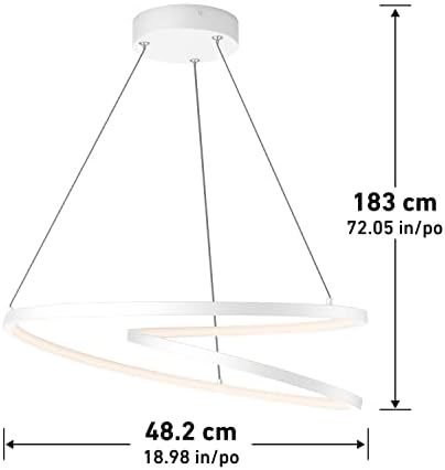 модерен окачен лампа artika Salto 26W LED бял цвят, който е подходящ за хранене, стълби - 1650 Лумена, технология настраиваемого бяло осветление 3000-4000-5000 Кельвинов