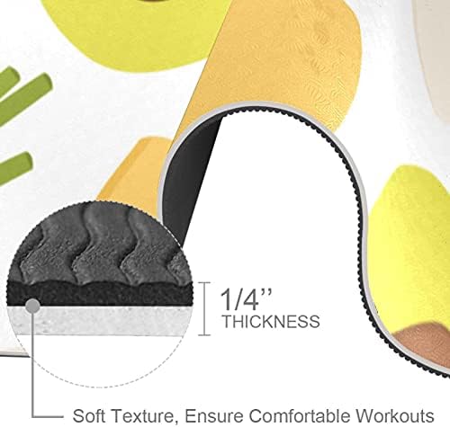 Дебел нескользящий постелката за йога и фитнес 1/4 с принтом яйца авокадо за практикуване на Йога, Пилатес и фитнес на пода (61x183 см)