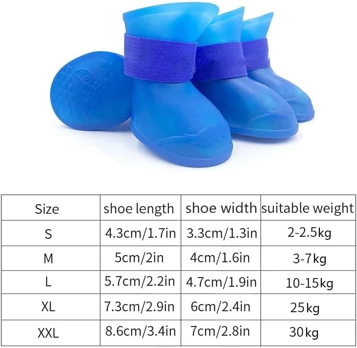 LEPSJGC Непромокаеми дождевики за домашни любимци, мини гумени ботуши за малки, Средни и Големи Ботильонов за градинска обувки, аксесоари за домашни любимци (Цвят: сив размер: XL код)