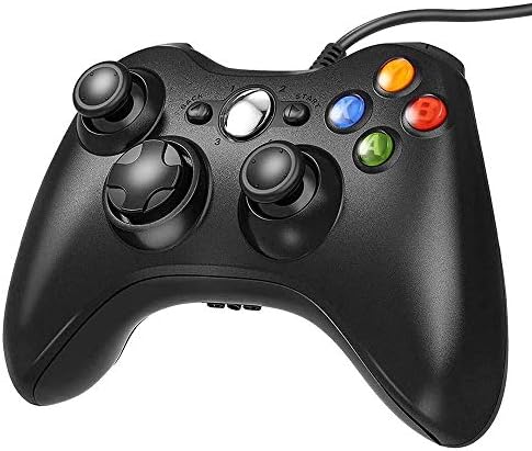 Жичен контролер за Xbox 360, USB геймпад за Microsoft Xbox 360 / Тънък / КОМПЮТЪР, Черен