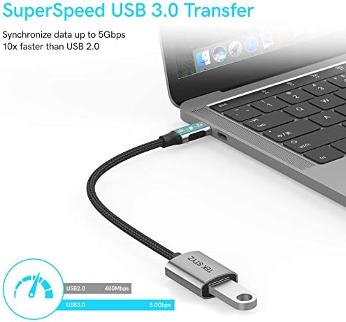 Адаптер Tek Styz USB-C USB 3.0 е обратно Съвместим с вашия преобразувател LG 17Z90Q-K. AAS6U1 OTG Type-C/PD USB 3.0 за мъже и жени. (5 gbps)
