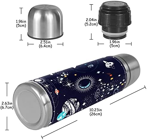 Чаша-Термос Преносим Термос С вакуумна изолация, запечатан и защитен от разливане, Може да се използва за студени и топли напитки космоса на Планетата Луна Звезди Вселената