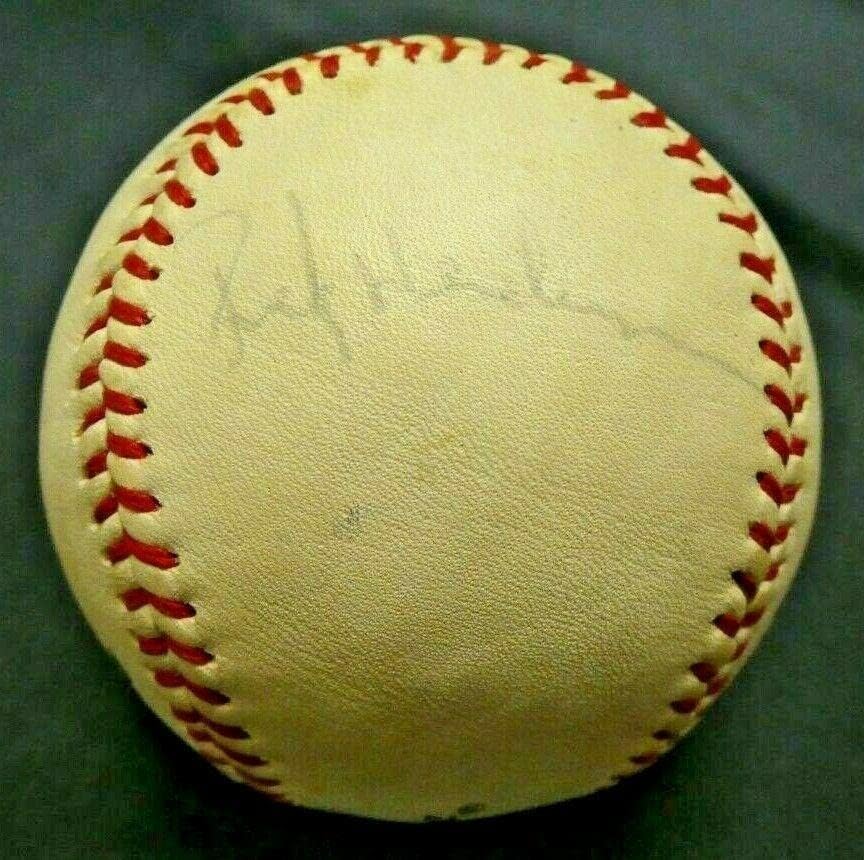 Рики Хендерсън, Рон Гидри, Дейв Ригетти Подписаха Официален Бейзбол Малки първенства - Бейзболни топки с Автографи